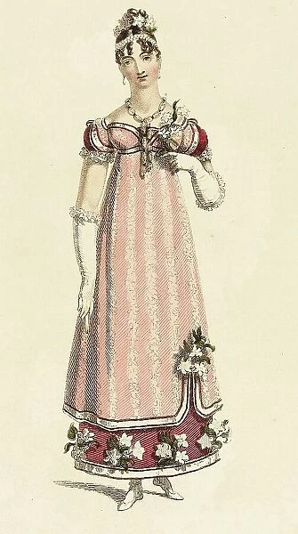 Fashion Plate (Evening Dress), 1815. Creator: Rudolph Ackermann