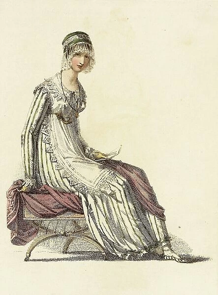 Fashion Plate (Half Dress), 1814. Creator: Rudolph Ackermann
