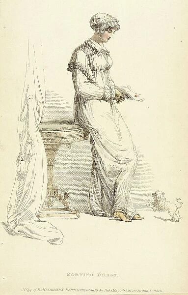 Fashion Plate (Morning Dress), 1813. Creator: Rudolph Ackermann