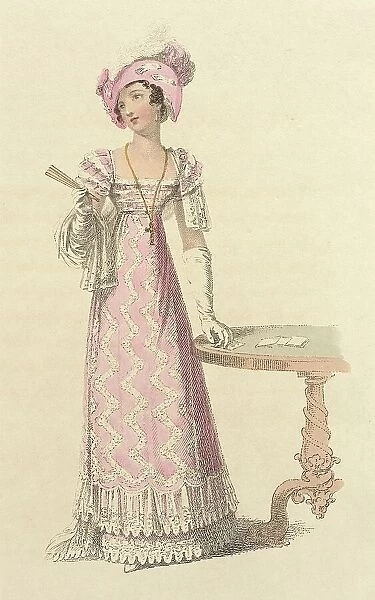 Fashion Plate (Trage de Tertulia), 1824. Creator: Rudolph Ackermann