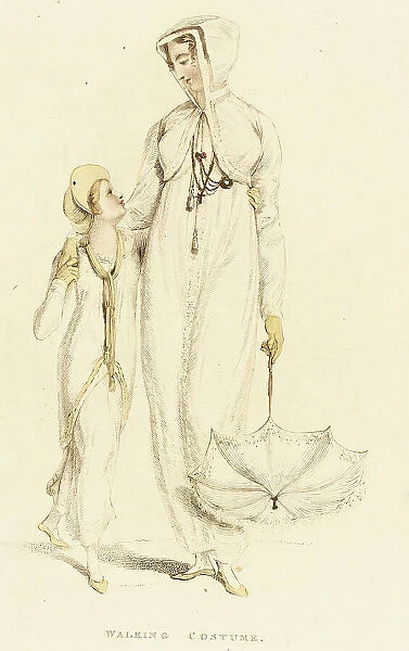 Fashion Plate (Walking Costume), 1809. Creator: Rudolph Ackermann