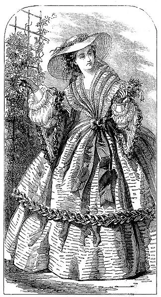 Fashions for August - Country or Seaside Dress, 1858. Creator: Unknown
