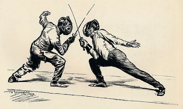 Fencers, 1900. Artist: Frederick Henry Townsend