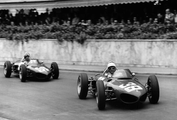 Ferrrai 156 Shark Nose, Phil Hill and Ritchie Ginther, 1961 Monaco Grand Prix. Creator: Unknown