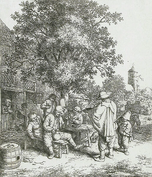 The Fiddler and the Hurdy-Gurdy Boy, c1660. Creator: Adriaen van Ostade