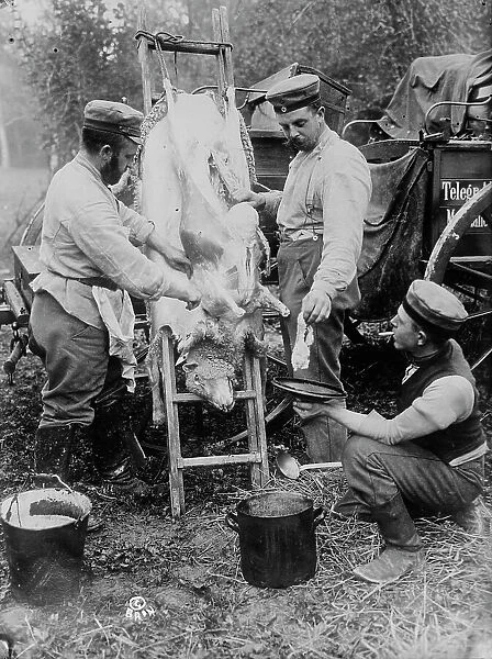 Field butcher on firing line, North Sea Coast, between 1914 and 1918. Creator: Bain News Service