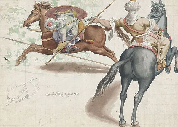 Fighting Horsemen, 1818. Creator: Friedrich Olivier