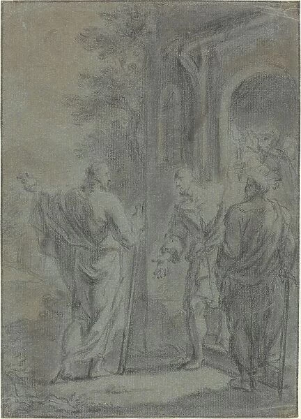Figures (Christ Calling One of the Apostles?), 17th century. Creator: Unknown