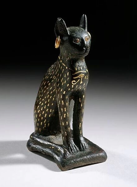 Figurine of the Goddess Bastet as a Cat, 21st-26th Dynasty (1081-525 B.C.). Creator: Unknown