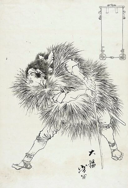 Finished Drawing of a Warrior, c1878. Creator: Tsukioka Yoshitoshi