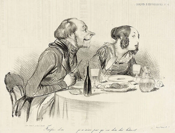 Finissez donc...je n'aime pas qu'on dise des bêtises... 1838. Creator: Honore Daumier
