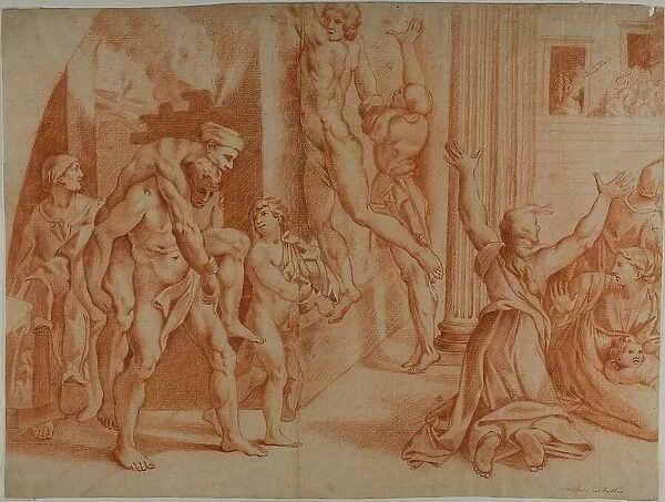Fire in the Borgo (recto); Slight Sketch of the Fire in the Borgo (verso), 1726 / 1750. Creator: Ottaviano Dandini
