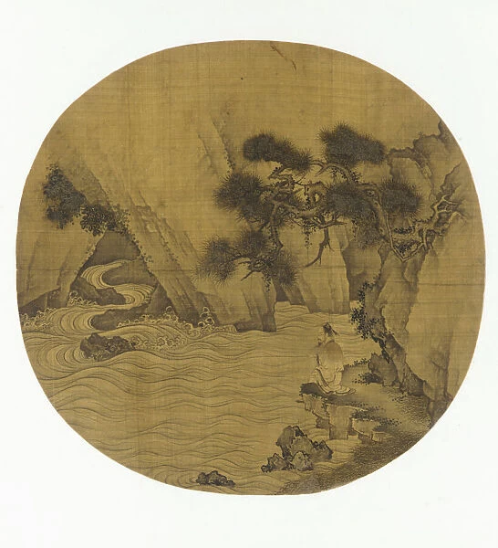 Fishing by a Mountain Torrent, Ming dynasty, 1368-1644. Creator: Unknown