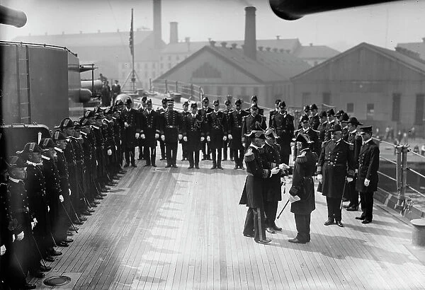 Fletcher and Badger shaking hands, between c1910 and c1915. Creator: Bain News Service