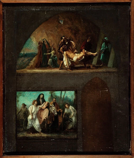 Flight to Egypt and the Entombment, c1859. Creator: Jean Gigoux