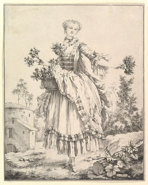 Flower Girl, 18th century. Creator: Francois Boucher