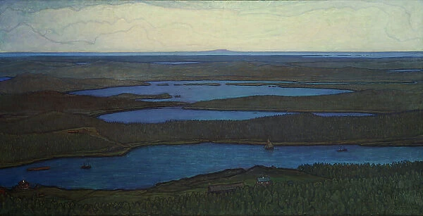 Over Forest and Lake, 1908. Creator: Otto Hesselbom