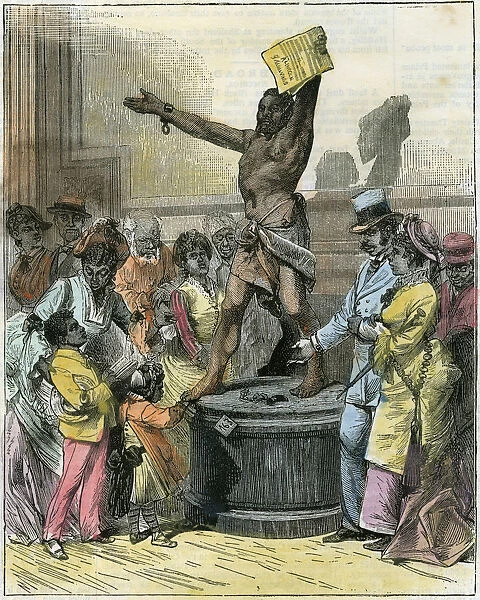 The Freed Slave, statue in Memorial Hall, Centennial Exhibition, Philadelphia, USA, c1876