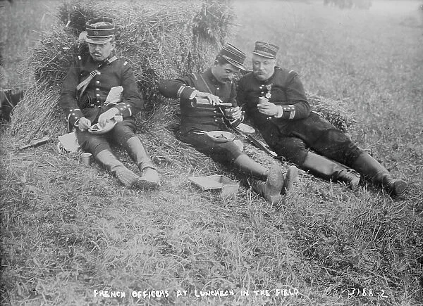 French Officers at luncheon in the field, between c1914 and c1915. Creator: Bain News Service