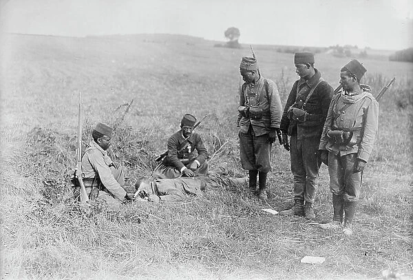 French succoring wounded German, 1914. Creator: Bain News Service