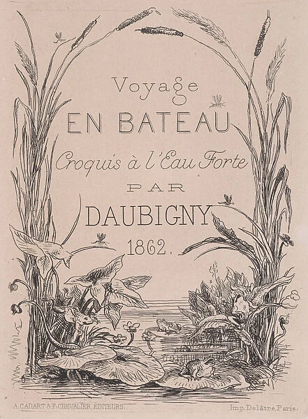 Frontispiece, Voyage en bateau, 1862. Creator: Charles Francois Daubigny