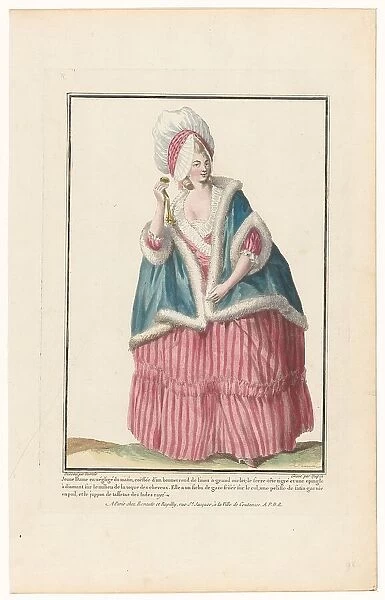 Gallery of French Fashions and Costumes, 1779, R. 98: Young lady in a morning neg (...), 1779. Creator: Nicolas Dupin