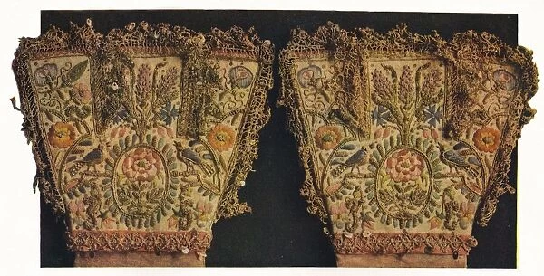 Gauntlets of a pair of gloves, believed to have belonged to Prince Rupert, c17th century
