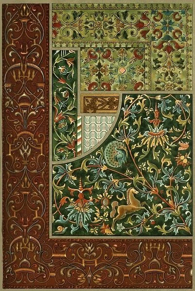 German Renaissance embroidery, (1898). Creator: Unknown