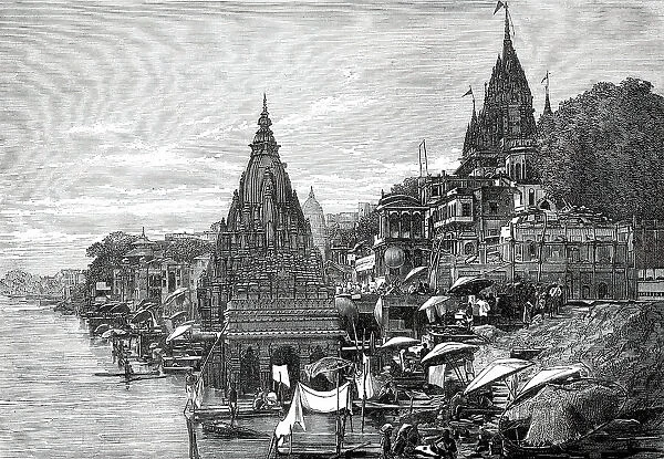 Ghaut at Benares, 1876. Creator: Unknown