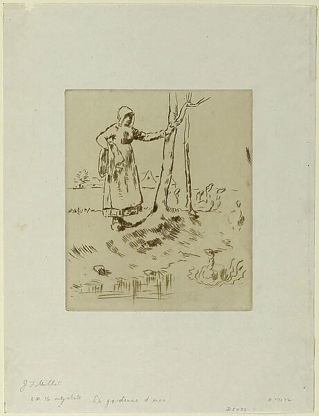 A Girl Minding Geese, 1855–56. Creator: Jean Francois Millet