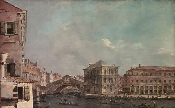 The Grand Canal above the Rialto, late 1760s. Creator: Francesco Guardi
