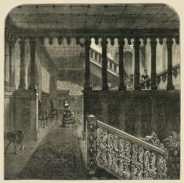 Grand Staircase, Holland House, c1876. Creator: Unknown