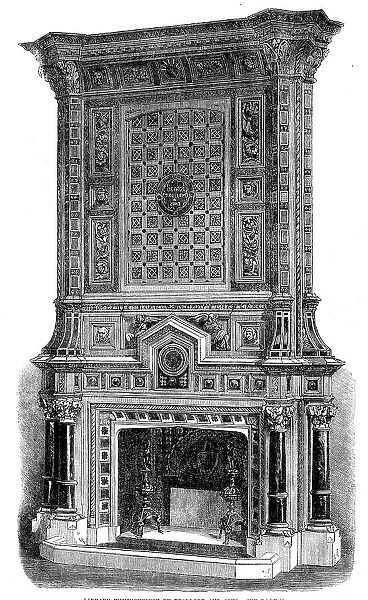 The Great International Exhibition: library chimneypiece by Trollope and Sons, 1862. Creator: Unknown