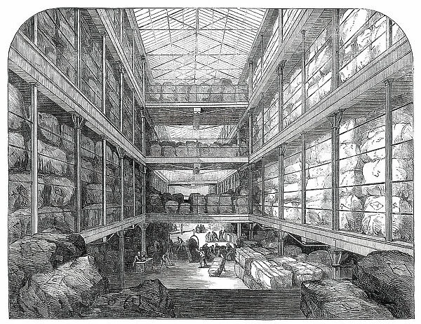 The Great Wool-Floor at the London Docks, 1850. Creator: Unknown