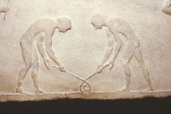 Greek Games from a marble relic, c490 BC. Artist: Themistocles