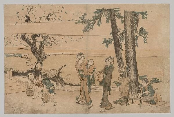 Group of Figures near a Brook, 1760-1849. Creator: Katsushika Hokusai (Japanese, 1760-1849)