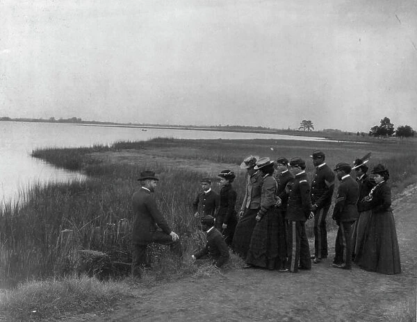 Hampton Institute, Hampton, Va. ca. 1898 - field trip to marsh - studying soil...1899 or 1900. Creator: Frances Benjamin Johnston