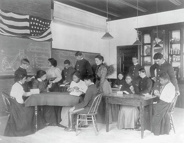 Hampton Institute, Va. 1899 - Classroom scenes - Bible history, 1899 or 1900. Creator: Frances Benjamin Johnston