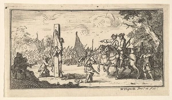 Hanging by the Thumbs (Modern Military Punishments), after 1725. Creator: William Hogarth