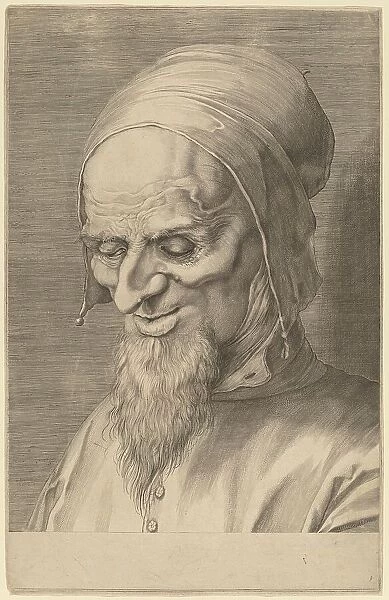 Head of an Apostle with Beard and Cap, 1597. Creator: Aegidius Sadeler II