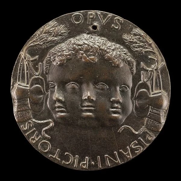 Head with Three Infantile Faces [reverse], c. 1440  /  1444. Creator: Pisanello