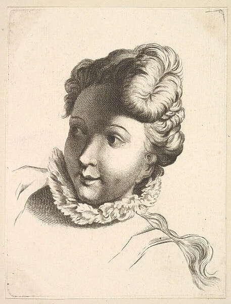 Head of a Woman Wearing a Ruff, from Livre de Tetes Gravees d apres F