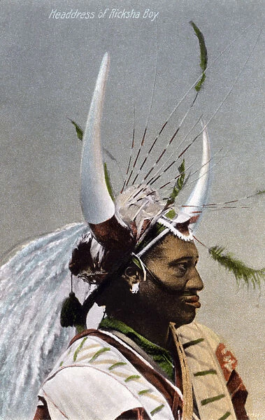 Headdress of a Ricksha Boy, Durban, 1917