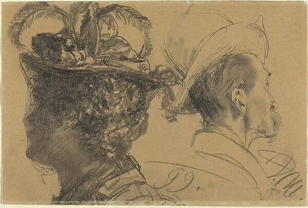 Heads of a Man and a Woman, 1899. Creator: Adolph Menzel