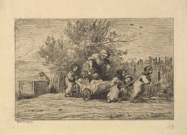 The Heirs to the Cart, 1861. Creator: Charles Francois Daubigny