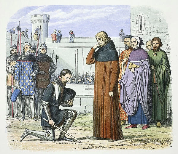 Henry Bolingbroke demanding the throne of Richard II of England, Flint, Wales, 1399 (1864)