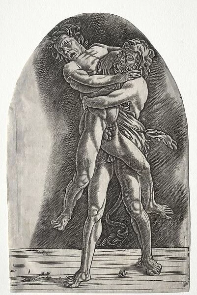 Hercules and Antaeus, c. 1510. Creator: Master of the Year 1515 (Italian); Agostino Busti (Italian