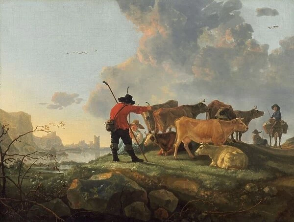 Herdsmen Tending Cattle, 1655  /  1660. Creator: Aelbert Cuyp