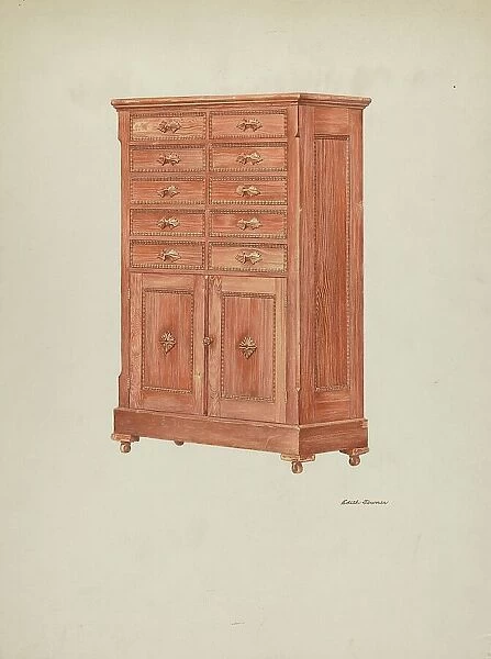 Highboy (Chest of Drawers), c. 1940. Creator: Edith Towner