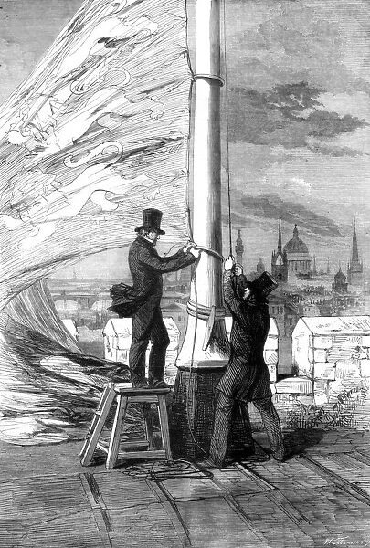 Hoisting the Royal Standard at the Tower of London, 1856
